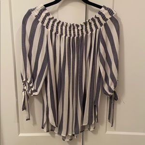 Off the shoulder striped top